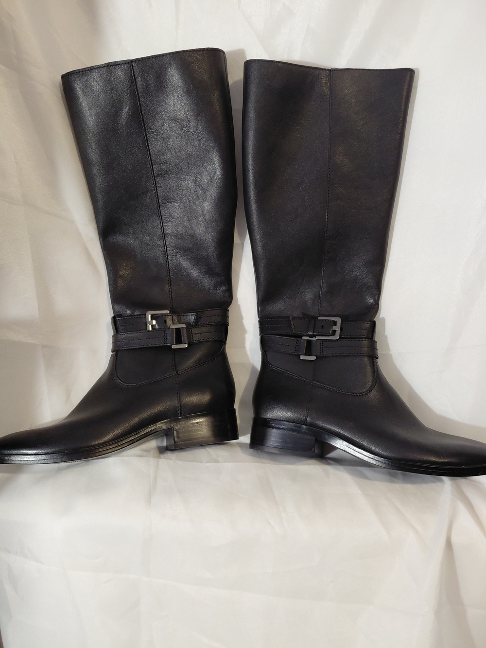 Naturalizer Black Over-the-Knee Leather Buckle Boots